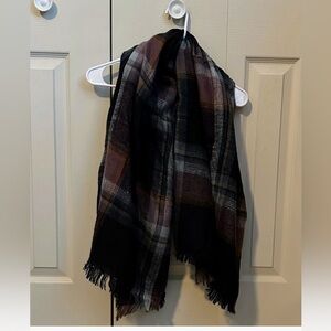 Plaid Fringe Scarf